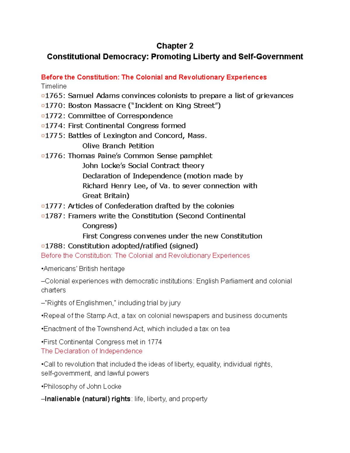Constitutional Democracy: Chapter 2 Notes on Liberty & Governance - Studocu