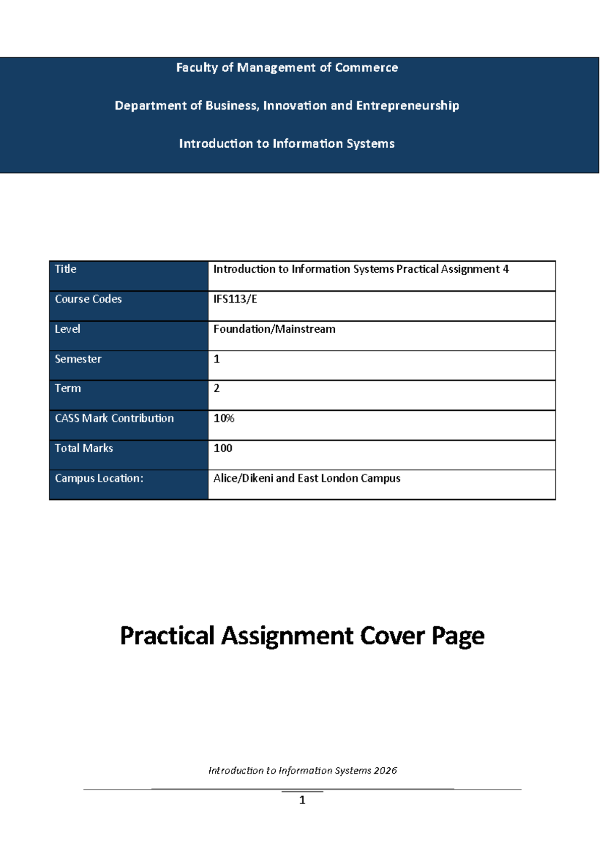 Practical Assignment 4: MS Access Database Project for IS 2026 - Studocu