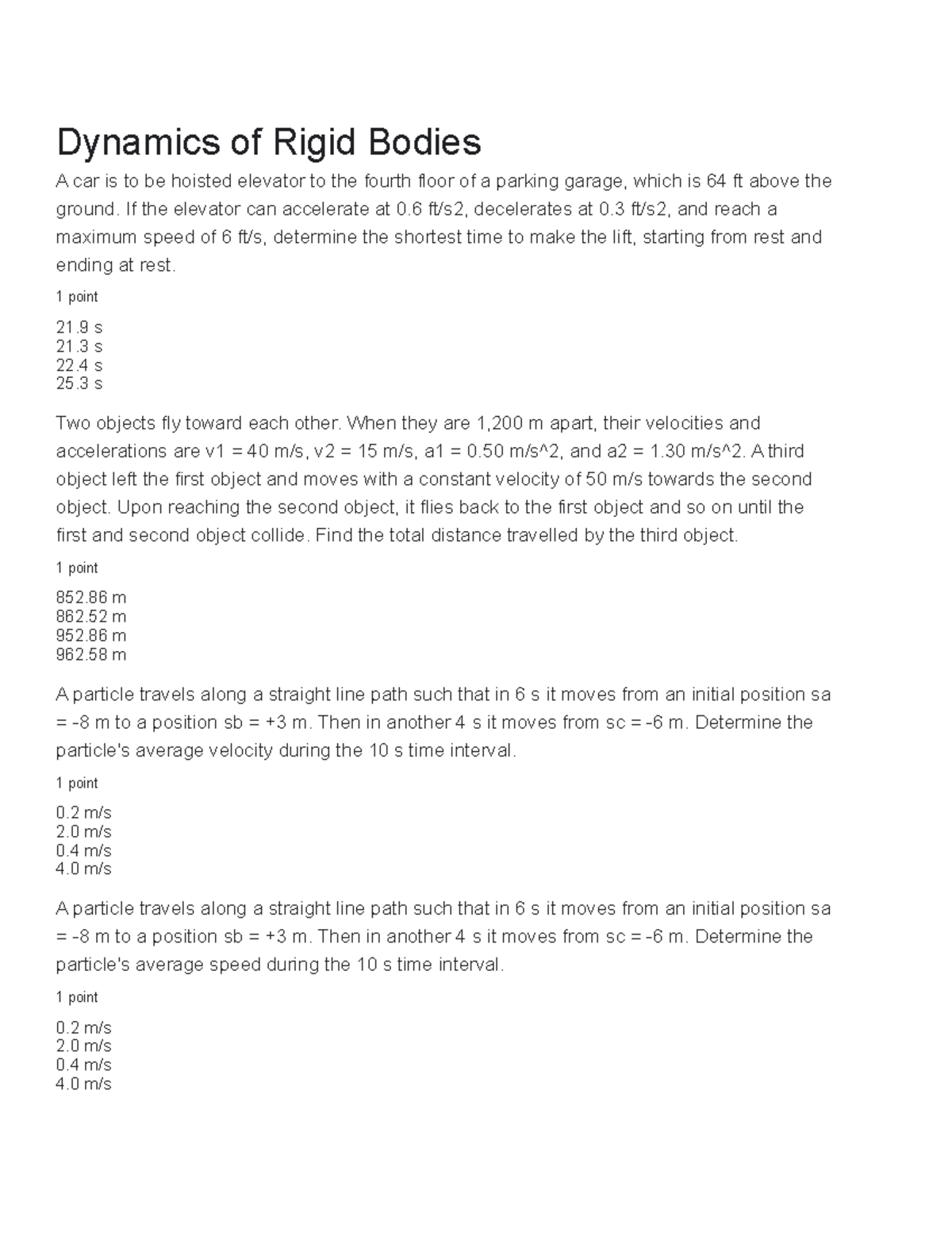 Dynamics of Rigid Bodies: Key Problems and Solutions Analysis - Studocu