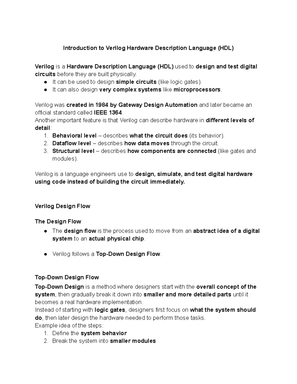 HDL-Reviewer: Introduction to Verilog Hardware Description Language ...