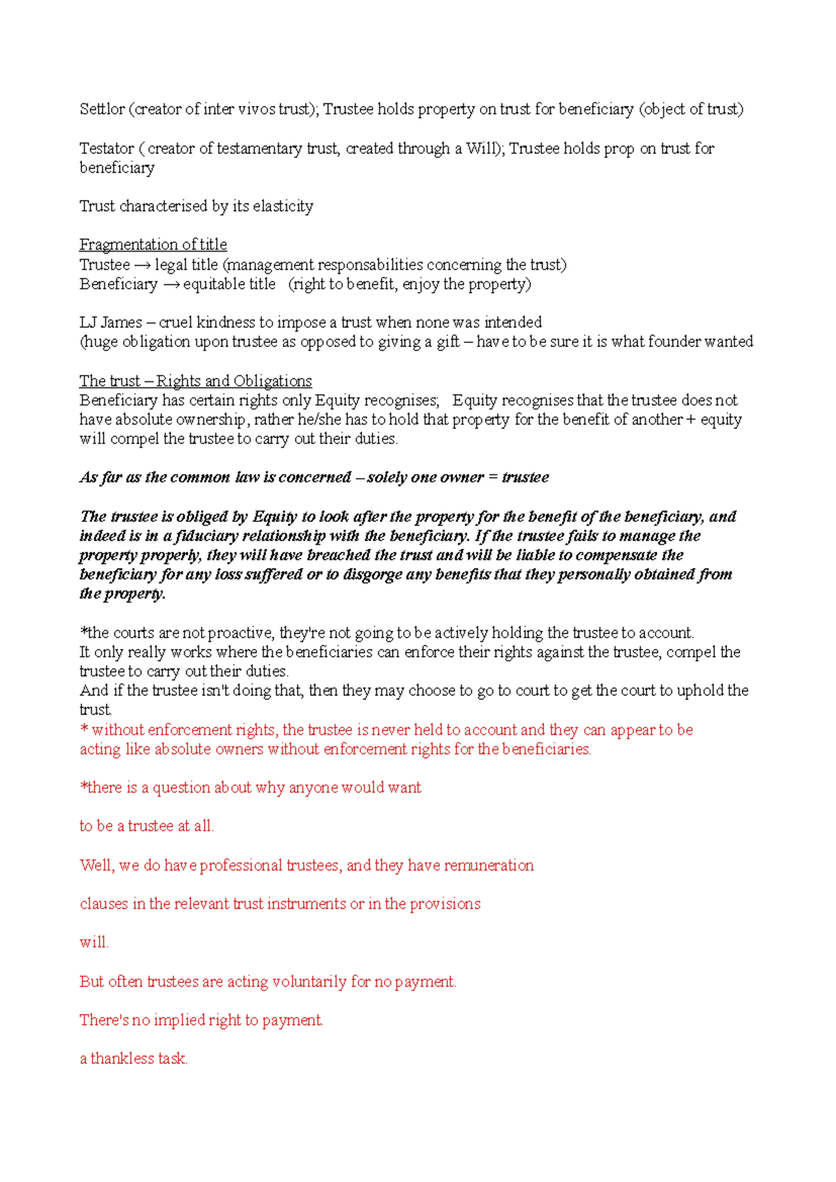 Equity Notes: Understanding Trusts and their Implications - Studocu