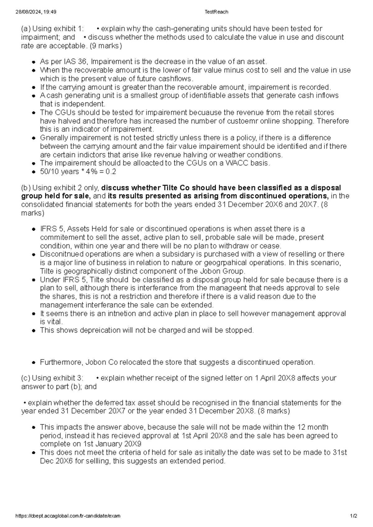 19:49 TestReach: Impairment Analysis & Disposal Group Classification Q3 ...