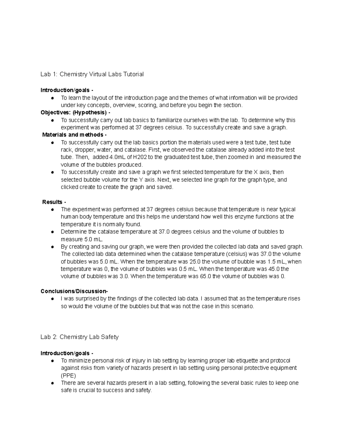 Chemistry Lab Notebook 1-4: Virtual Labs, Safety, and Skills - Studocu