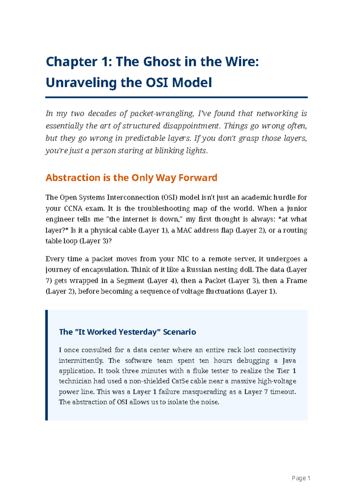 Chapter 1: The Ghost in the Wire - Understanding the OSI Model - Studocu