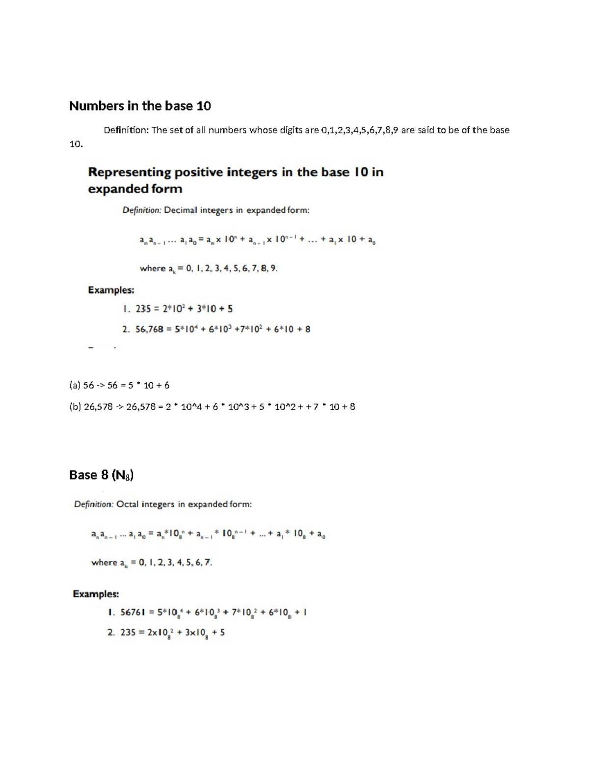 Part 1 Number Bases For Integers - Numbers in the base 10 Definition ...