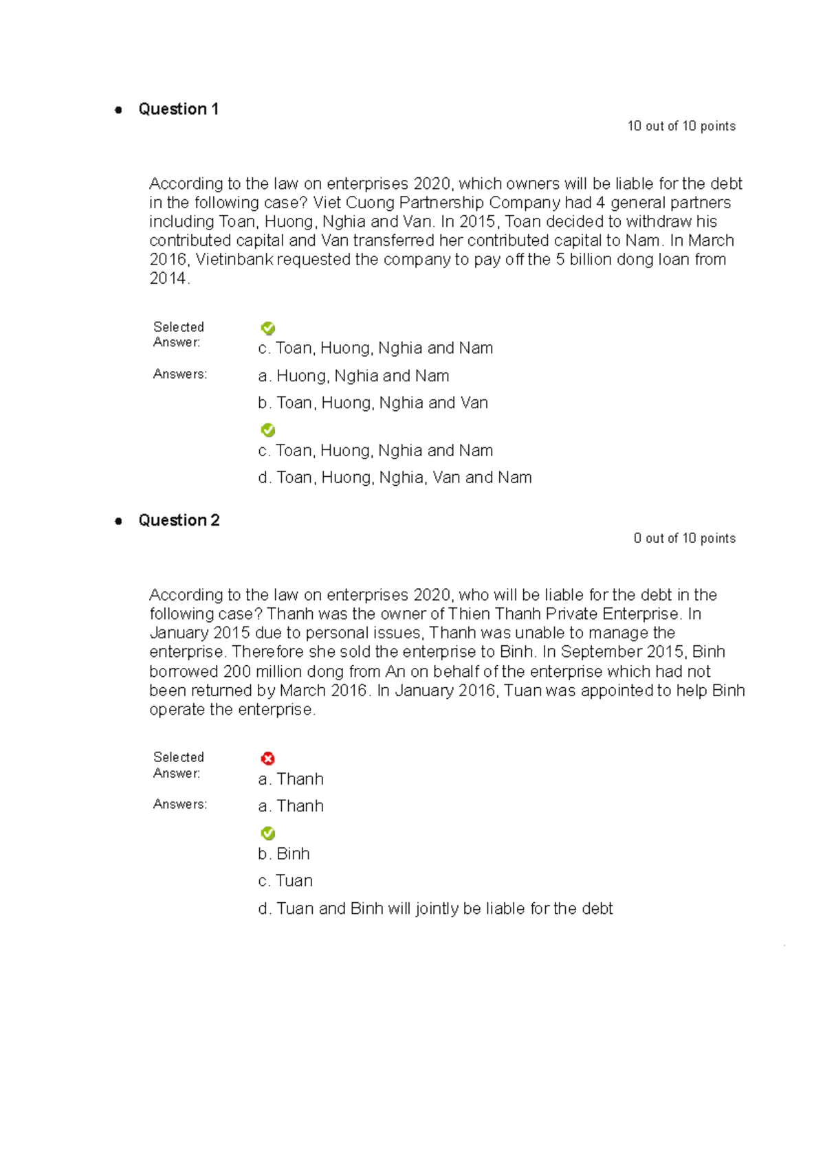 2 - Study Guide for FINAL EXAM on Law of Enterprises 2020 - Studocu