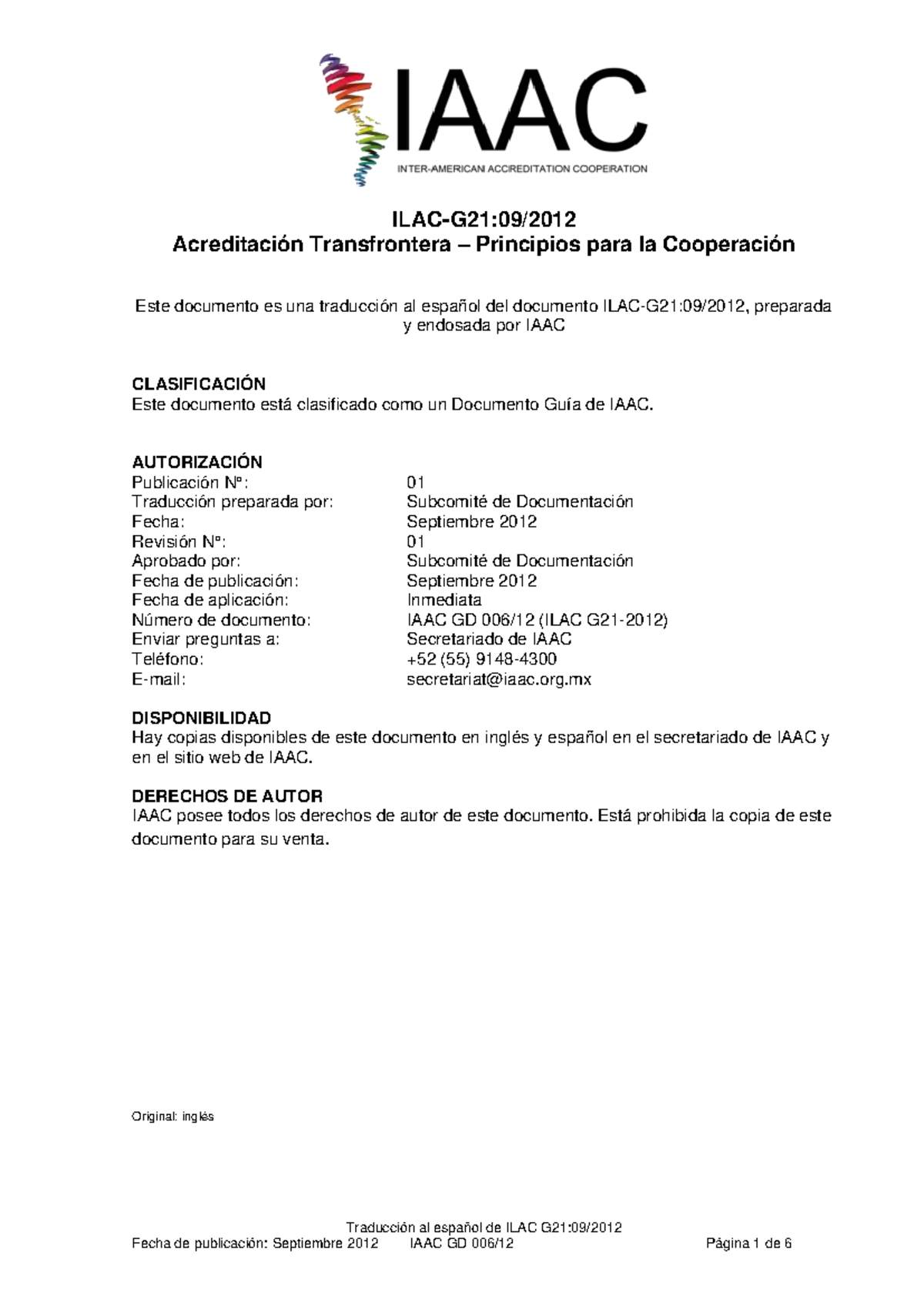 ILAC G21: Acreditación Transfrontera y Cooperación - Guía de IAAC - Studocu