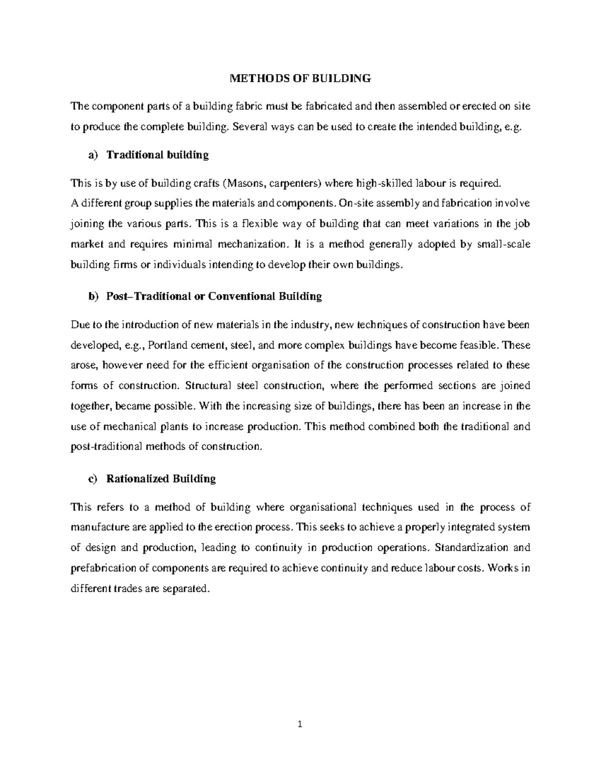 Methods of Building 8 - Comprehensive Study Notes - Studocu