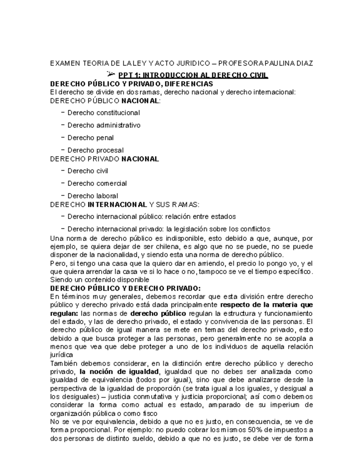 EXAMEN TEORÍA DE LA LEY Y ACTO JURÍDICO - DERECHO CIVIL Y PÚBLICO - Studocu
