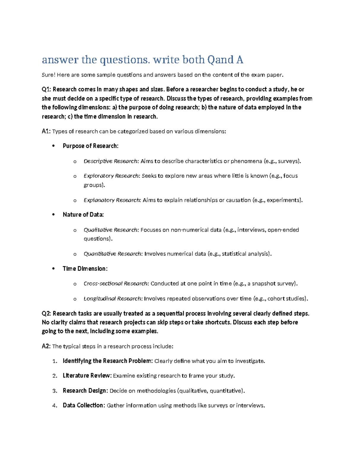 Research Proposal Q&A Guidelines for Effective Studies - Studocu