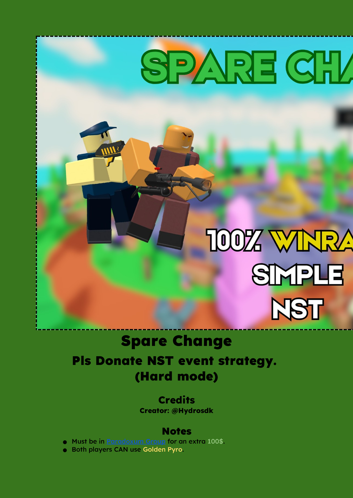 Spare Change - strat - Spare Change Pls Donate NST event strategy ...
