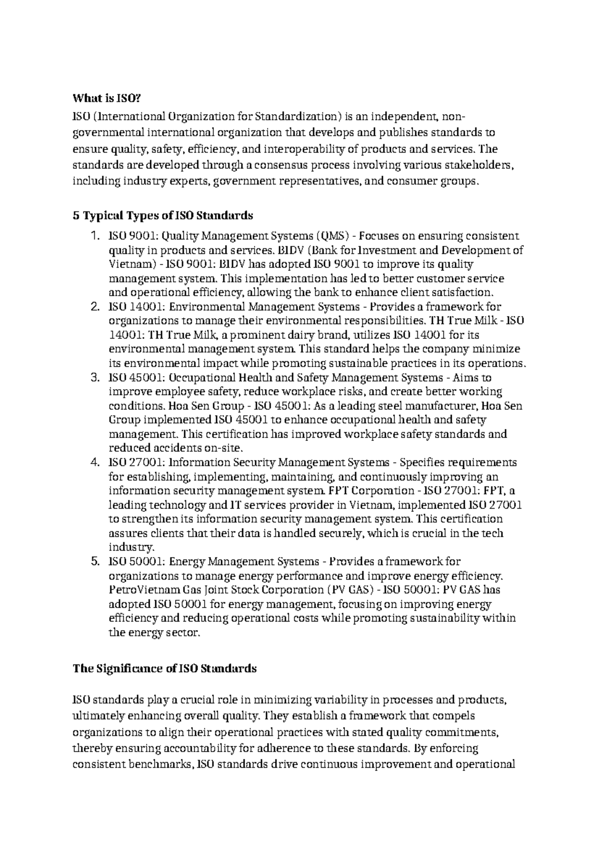 Final Exam Study Notes on ISO Standards - QM 101 - Studocu