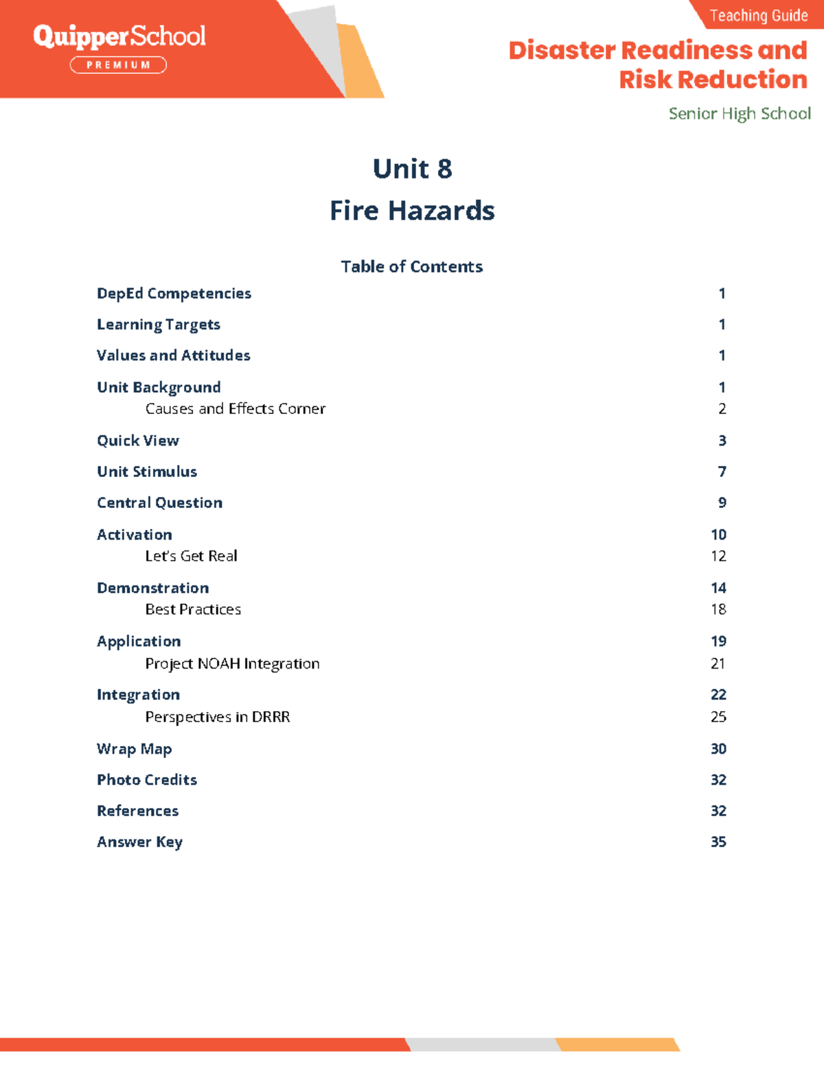 DRRR-11 12 Unit 8: Understanding Fire Hazards and Safety Measures - Studocu