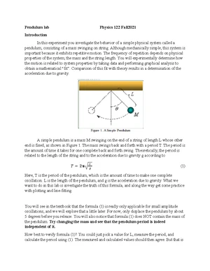 Cal Poly PHYS 122 College Physics 2 Lab Report 9 Reflection and ...