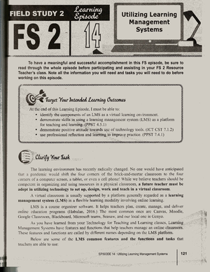 FIELD STUDY 2 - EPISODE 12 - FIELD STUDY 2 Learning Selecting Episode ...