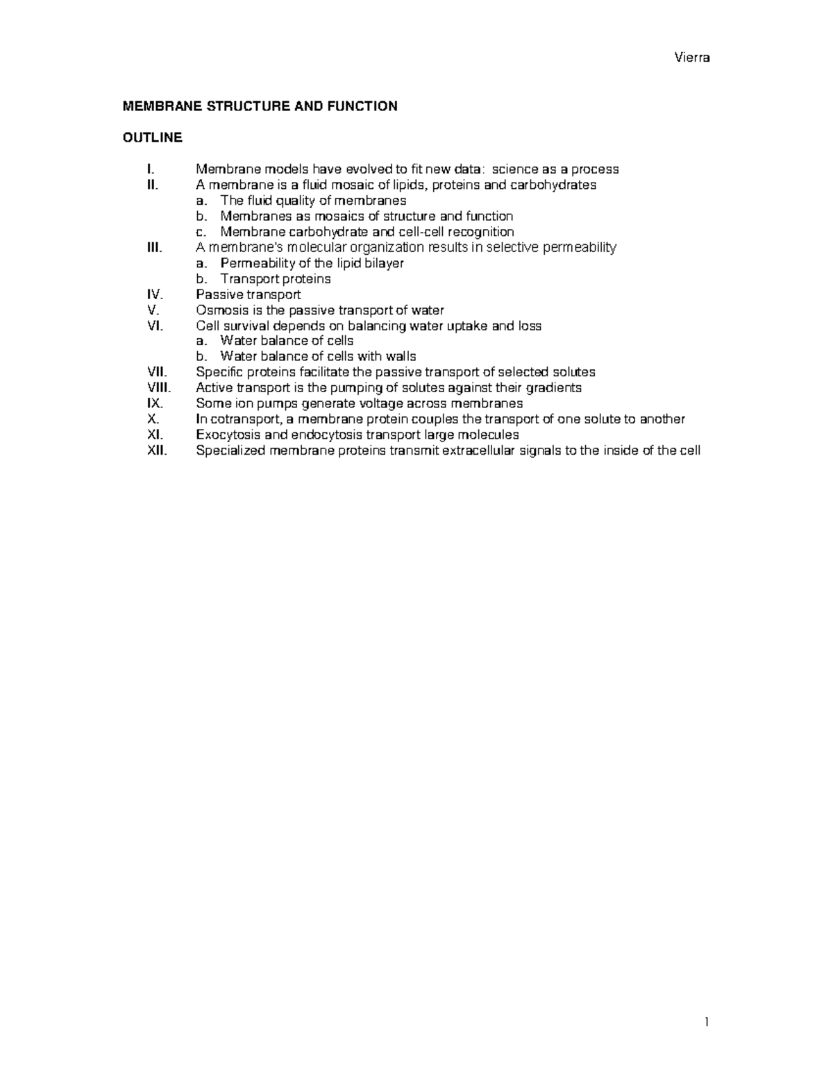 Membrane Structure and Function: Key Concepts and Processes - MEMBRANE ...