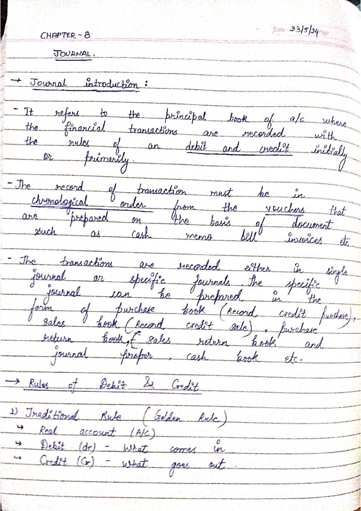 Chapter 8: Understanding Journals in Accounts - Class 11 Guide - Studocu