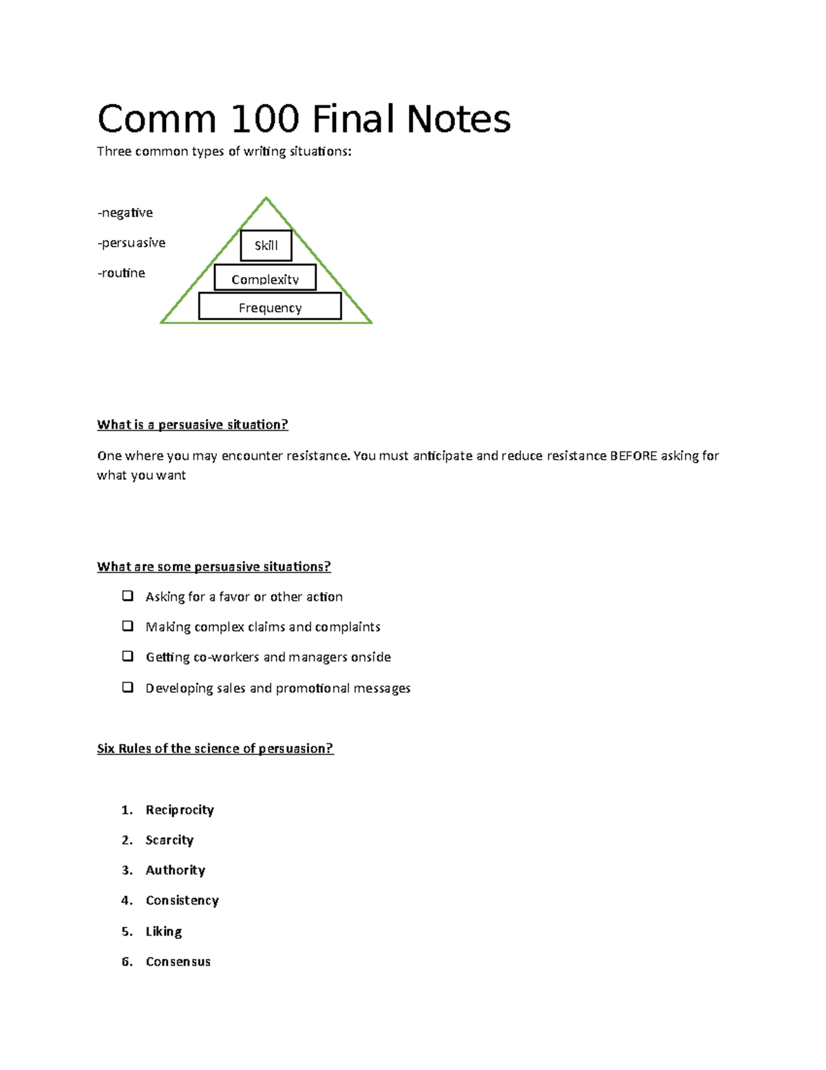 100 final notes - Summary Business Communication I - Comm 100 Final ...