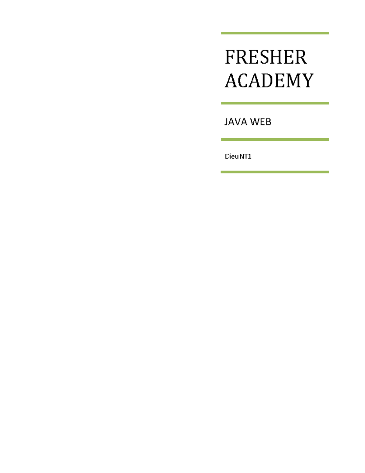 Internship - Java Web Development Overview and Requirements - Studocu