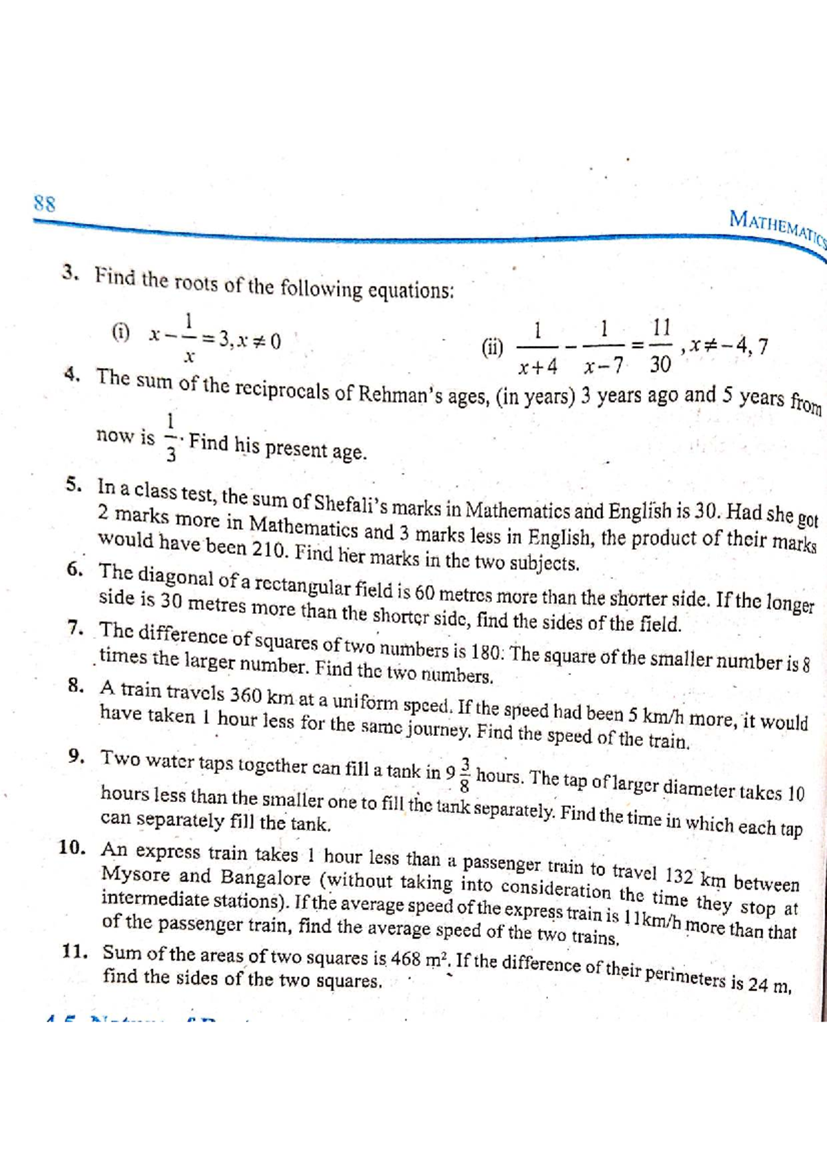 88 MATHEMATICS 3: Quadratic Equations Worksheet - Studocu