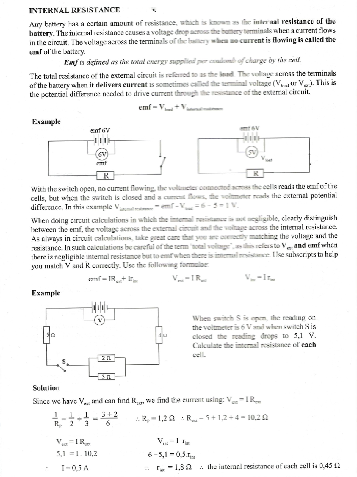 Investigation of Internal Resistance in Batteries: ST 101 - Studocu