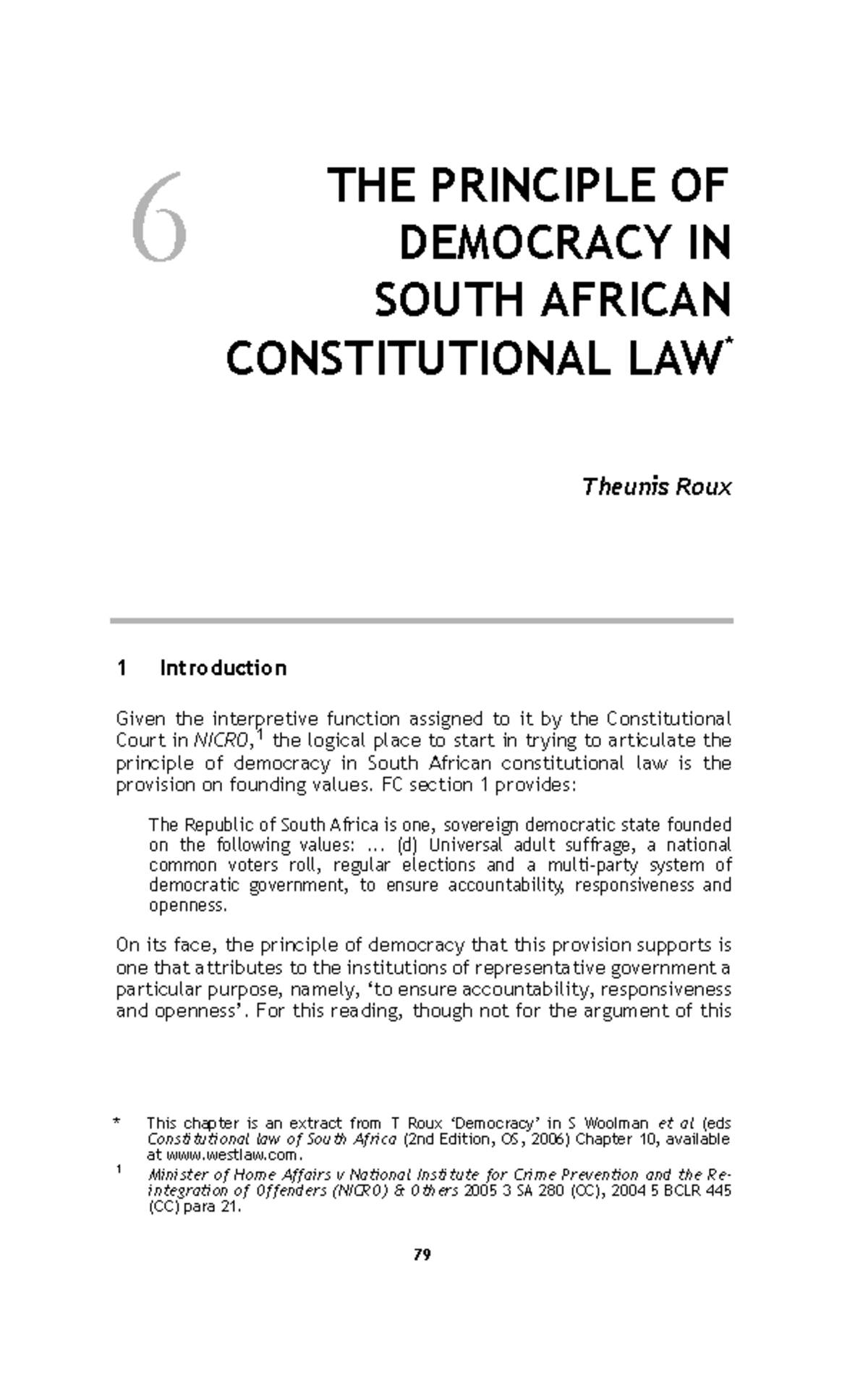 Principles of Democracy in South African Constitutional Law ...