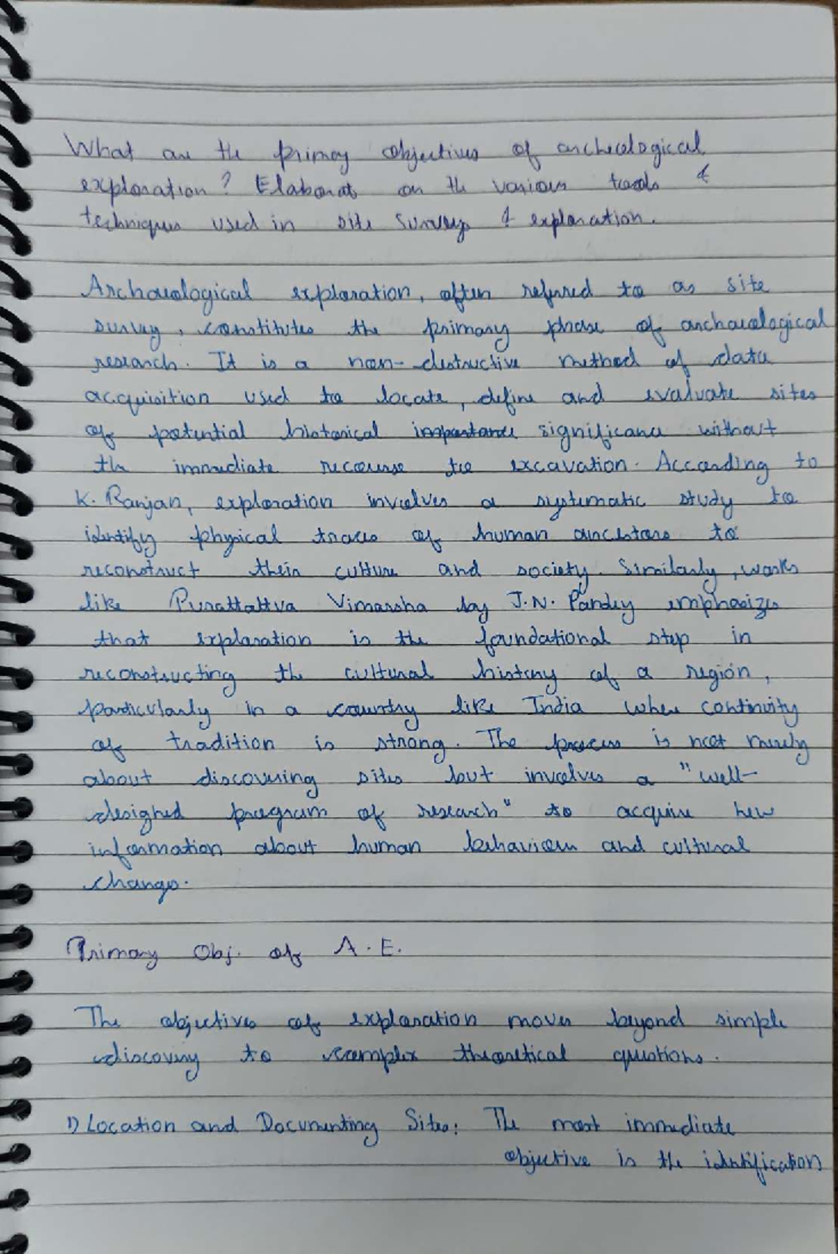 Archeology 2 - Primary Objectives and Techniques in Site Survey - Studocu