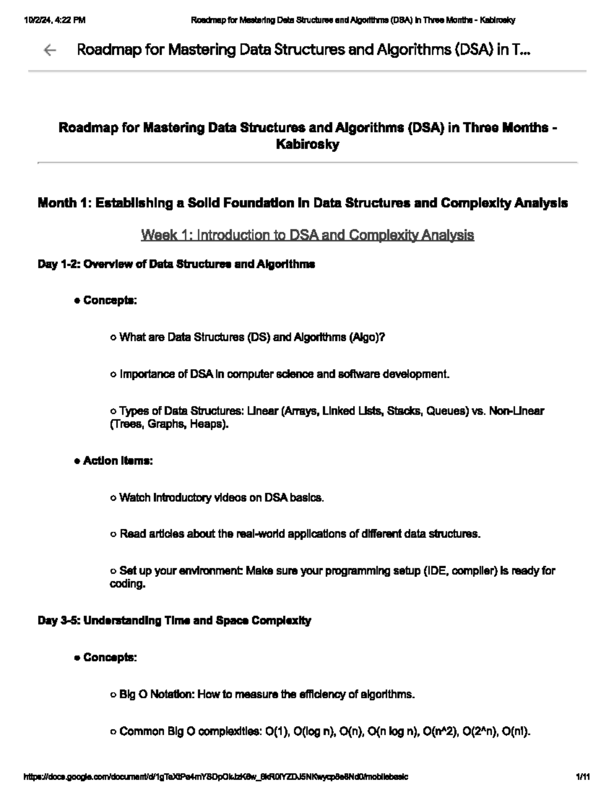 DSA 101: Comprehensive 3-Month Roadmap for Mastering Data Structures ...