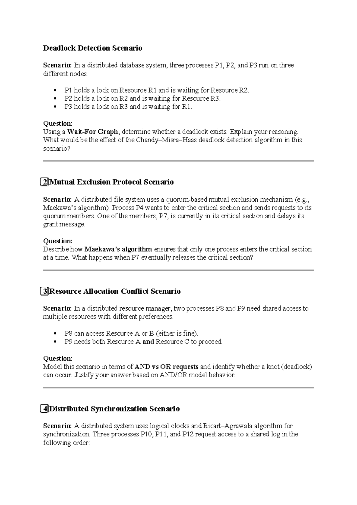 Deadlock Detection and Resource Management in Distributed Systems ...