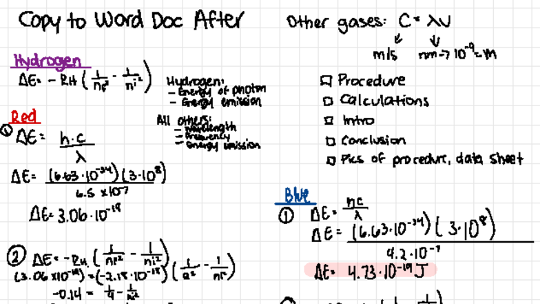 Lab Calculations for Energy Emission (Course Code: 16 63 10) - Studocu