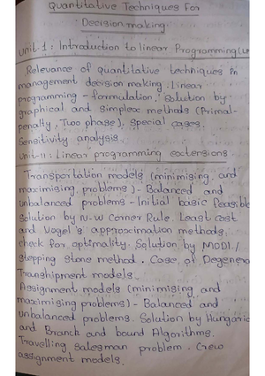 Unit 5 - Queuing Theory - Operction - Po Note It quie dod, denotes HiHe ...