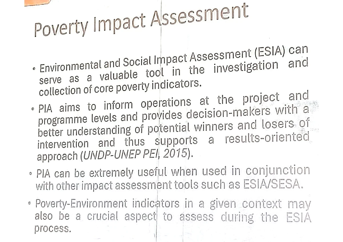 ESIA - ENV414 Topic 1: Introduction to Environmental Impact Assessment ...
