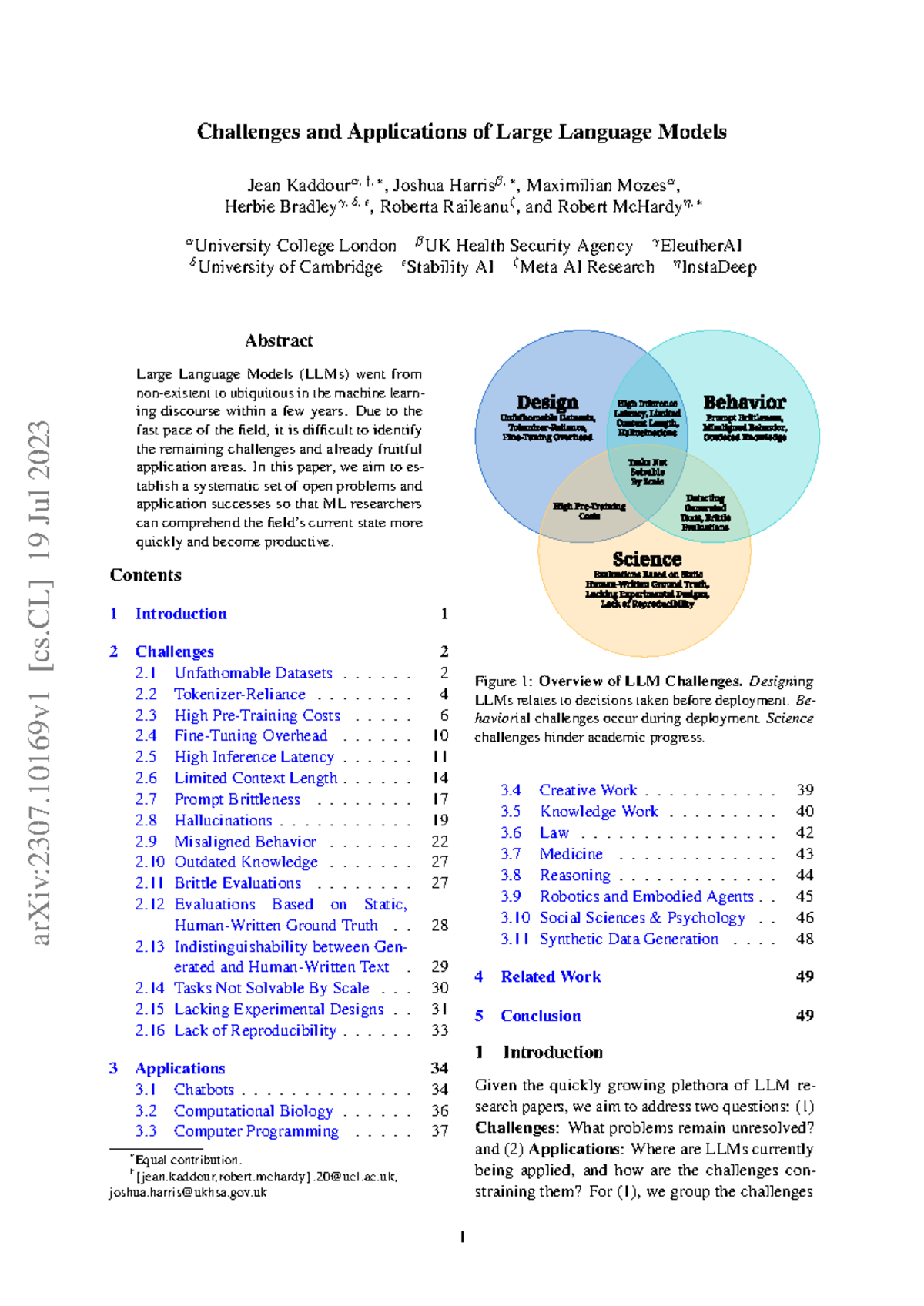 2307 - Challenges and Applications of Large Language Models - Studeersnel