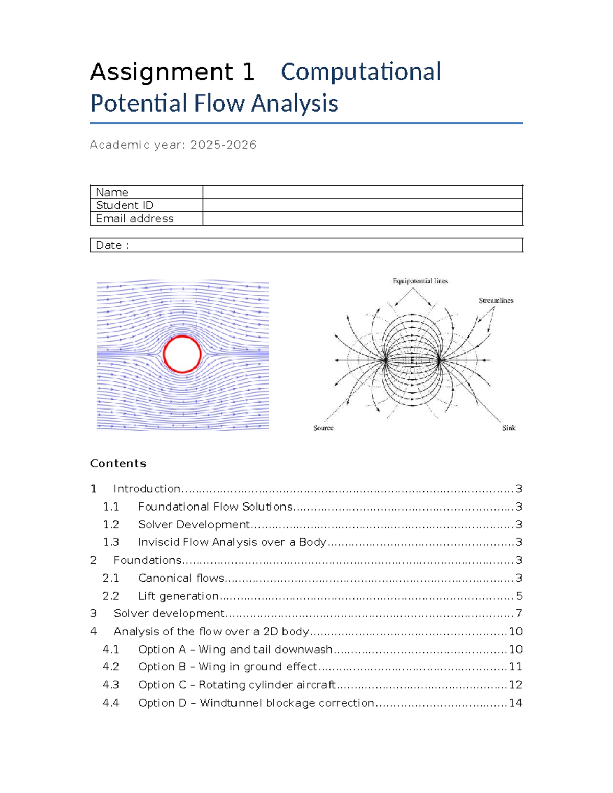 AE4130 22 Computational Potential Flow Analysis Assignment 1 - Studeersnel