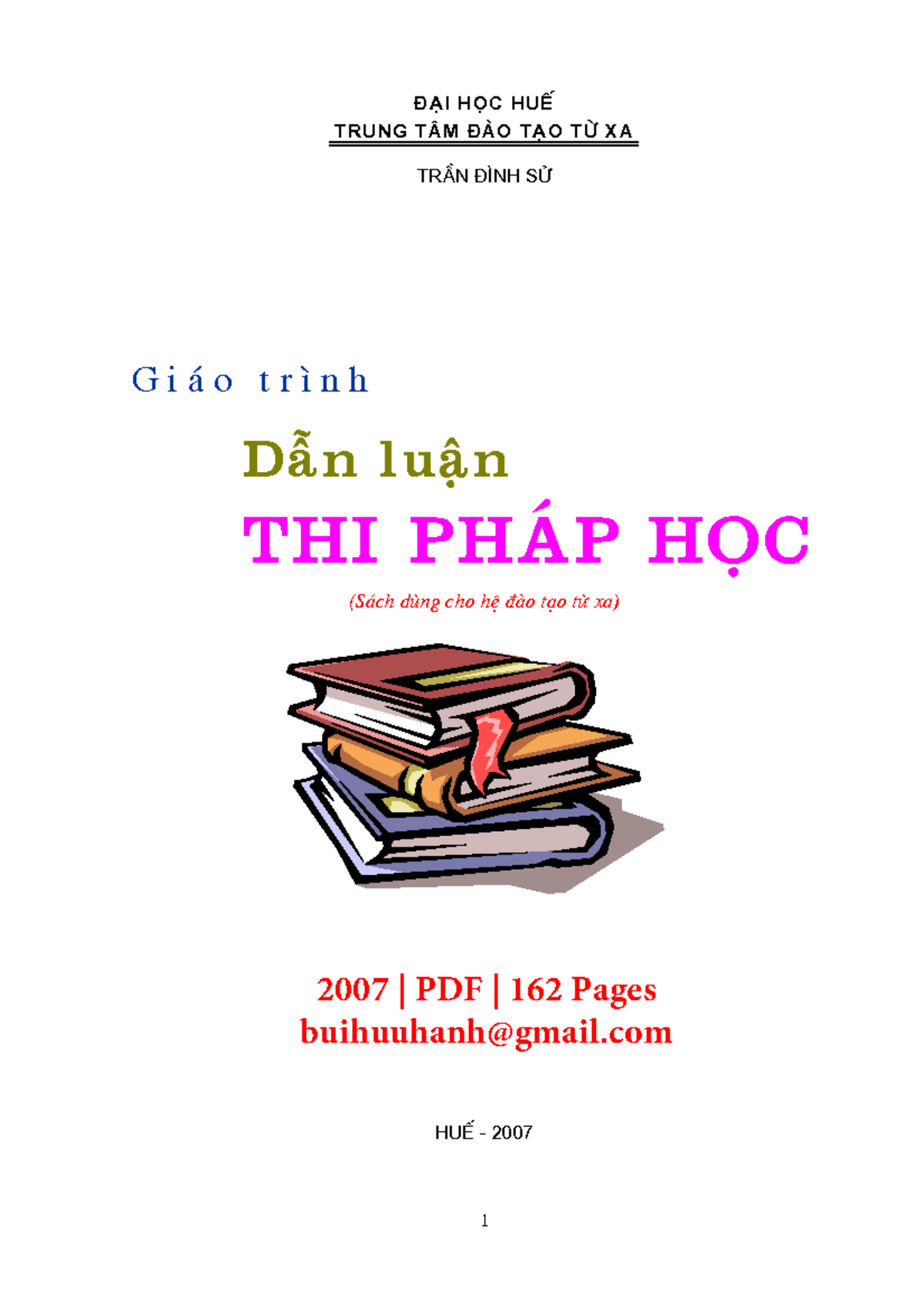Giáo Trình Dẫn Luận Thi Pháp Học (Môn: THPH 2007) - Trần Đình Sử, 162 Trang - Document Preview