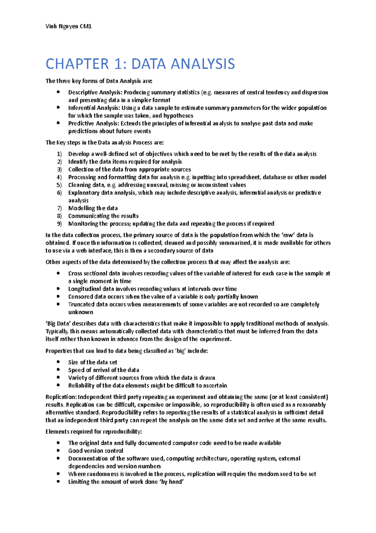 Module 1 - CM1 Data Analysis and Actuarial Modelling Notes - Studocu