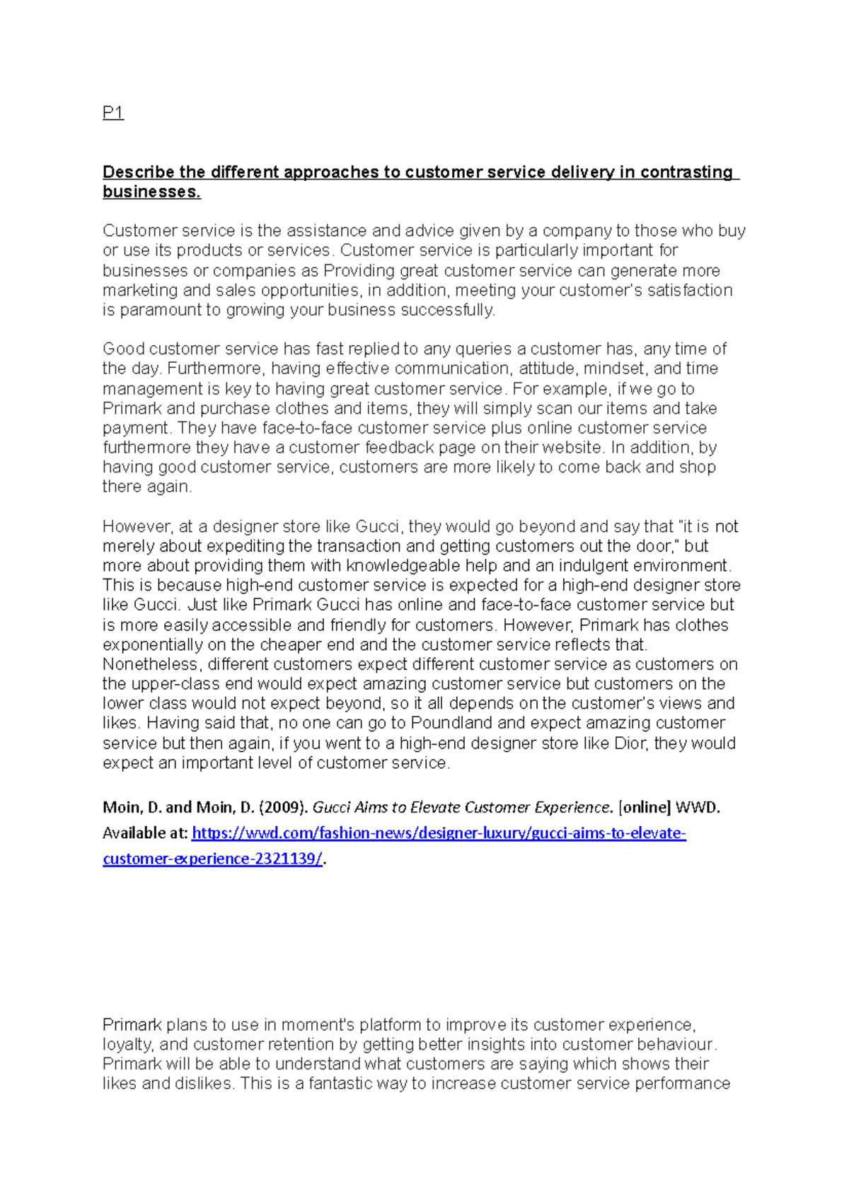 Unit 14 - Approaches to Customer Service in Varied Businesses - Studocu
