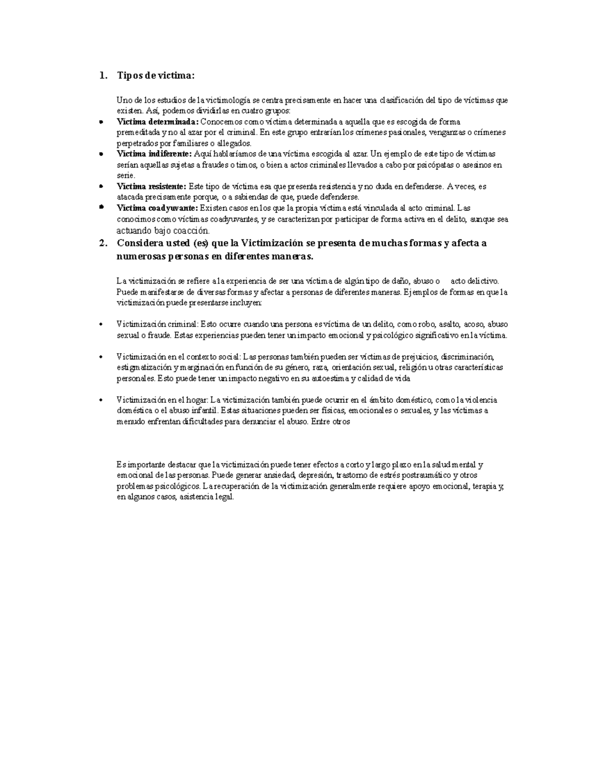 Tipos de Victimología: Clasificación y Manifestaciones de la