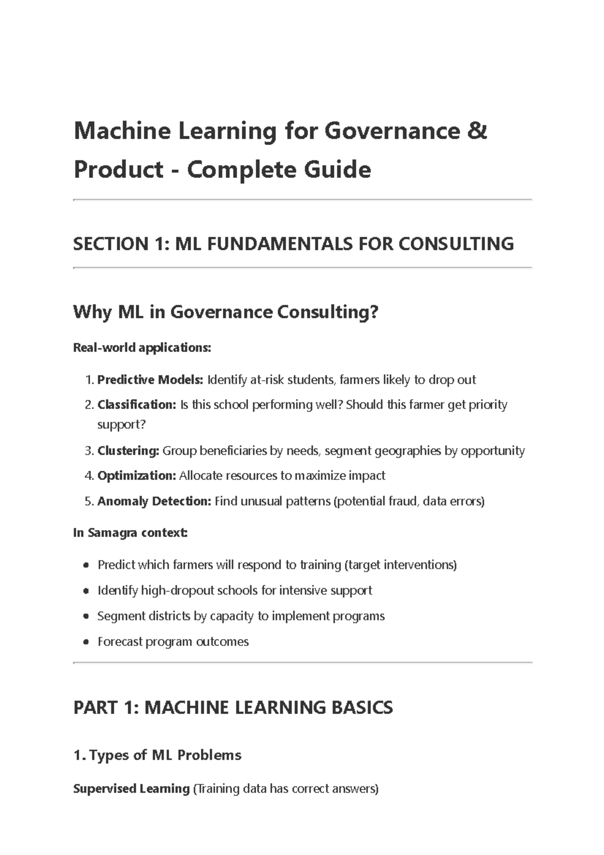 Machine Learning for Governance: Complete Guide (EFRCC 101) - Studocu