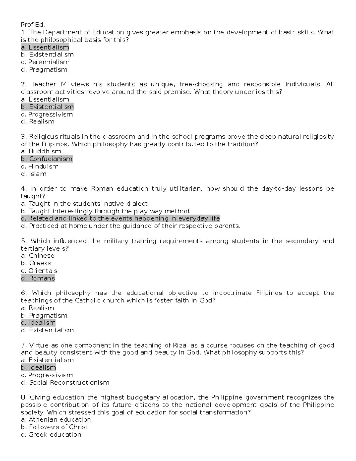 LET- Professional Education Reviewer Compilation for Licensure Exam ...