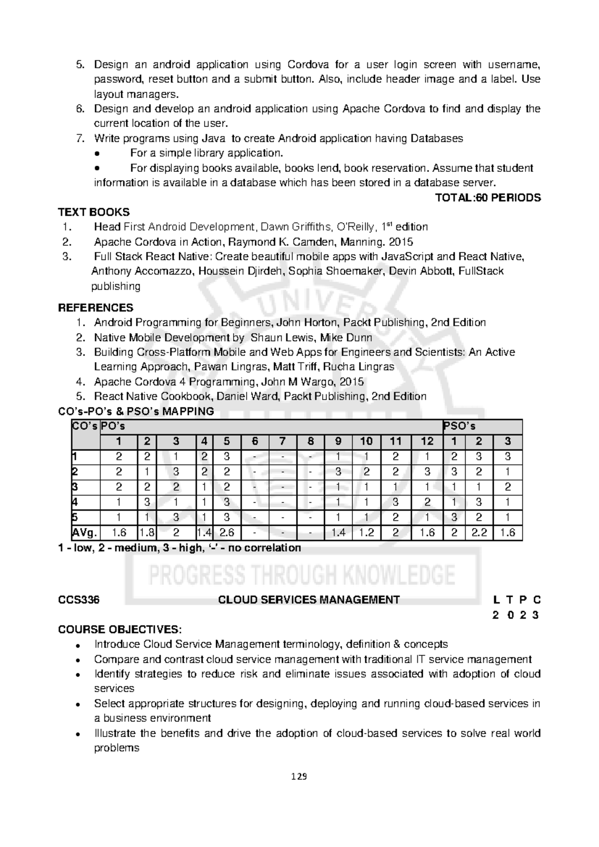 CSM336: Android App Development & Cloud Services Management Syllabus ...