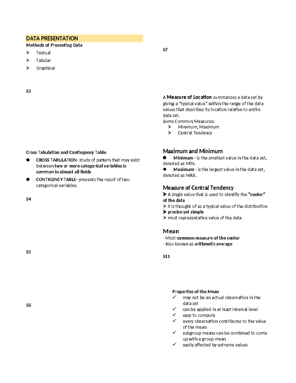Math 101 Chapter 3: DATA Presentation and Analysis Methods - Studocu
