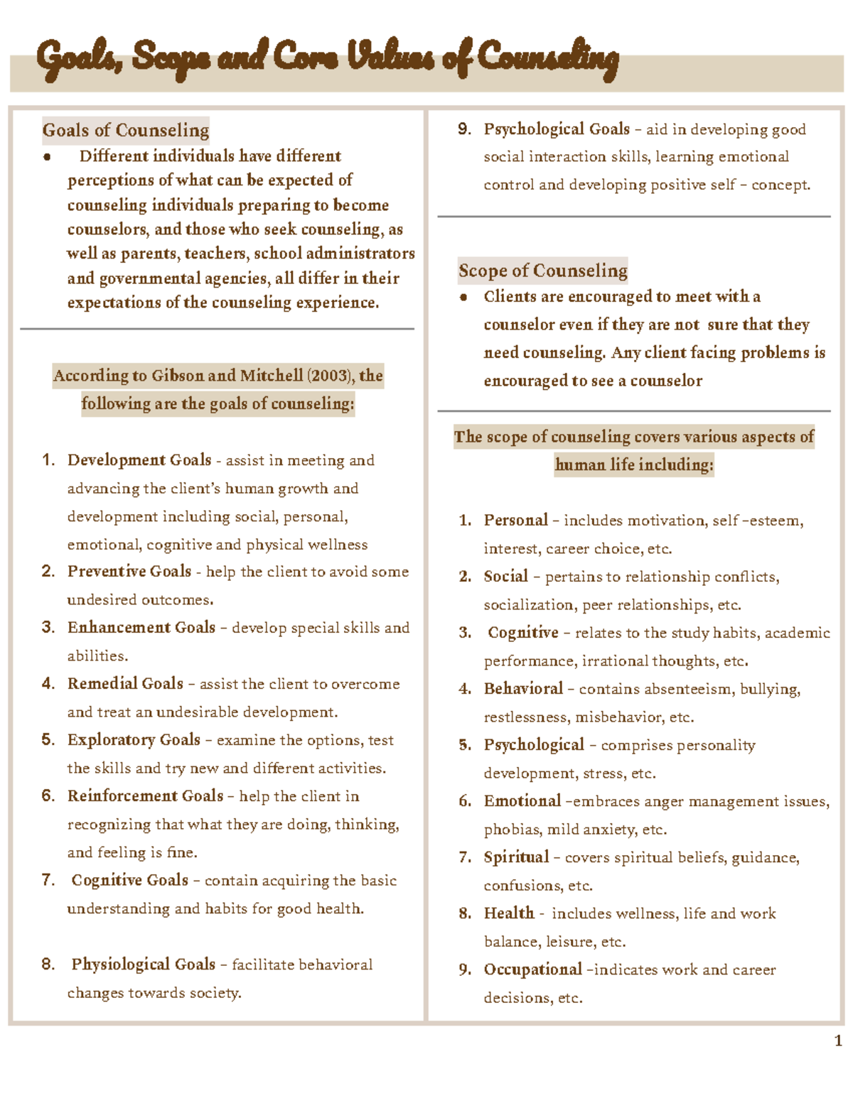 Core Values Counseling Identifying Core Values Worksheets, Fillable