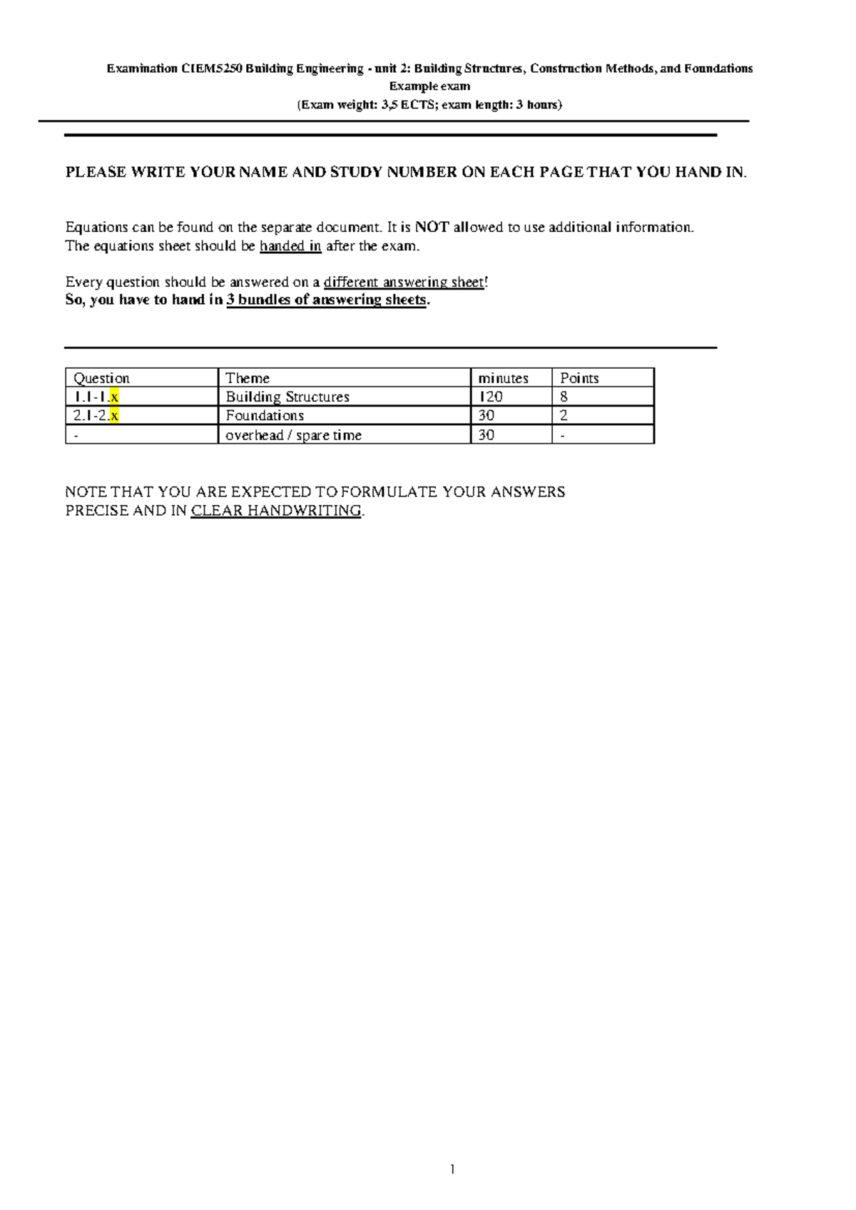 CIEM5250 Example Exam with Questions and Detailed Answers - Studeersnel