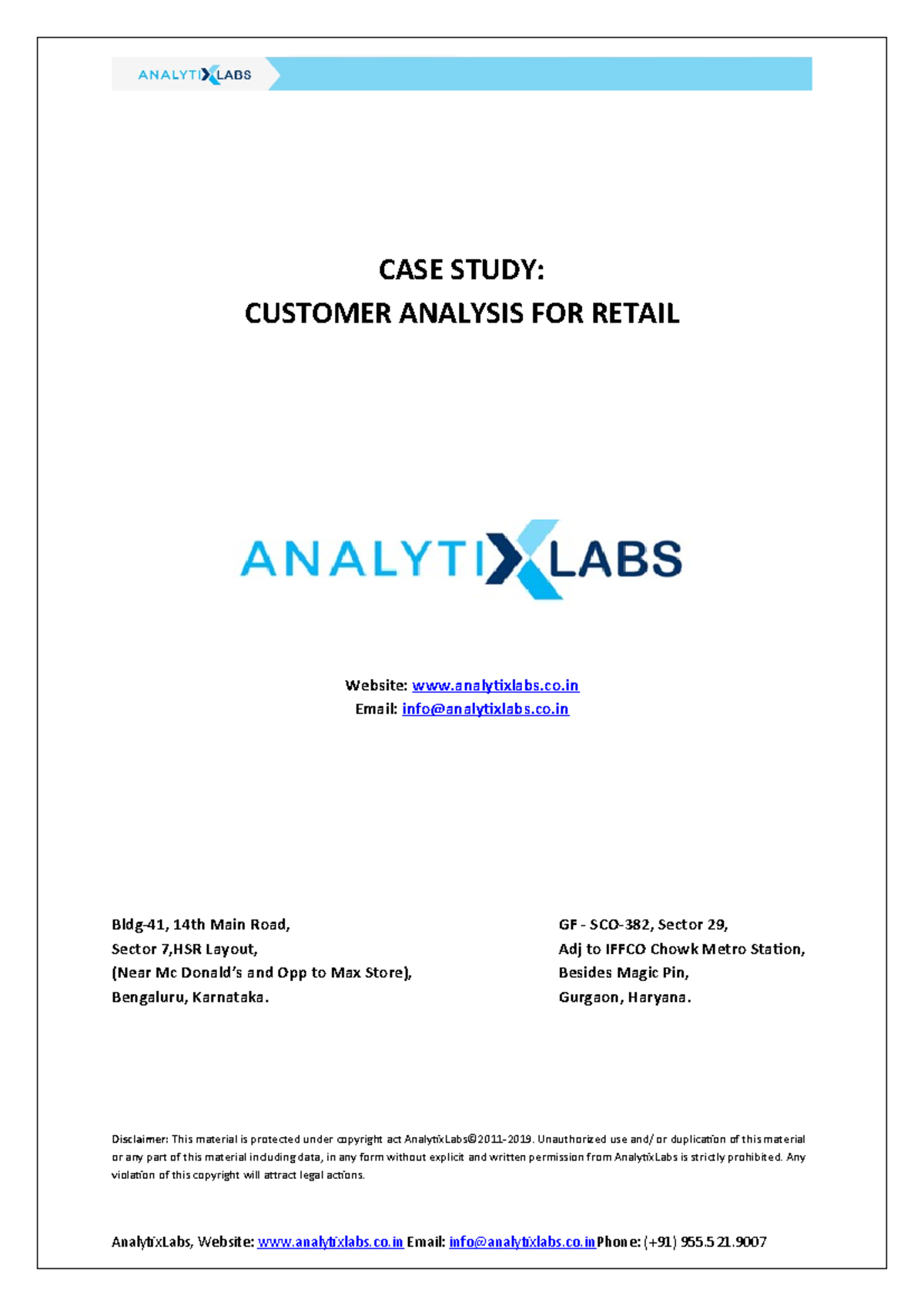 Retail Case Study - Lecture notes 1 of data science - CASE STUDY ...