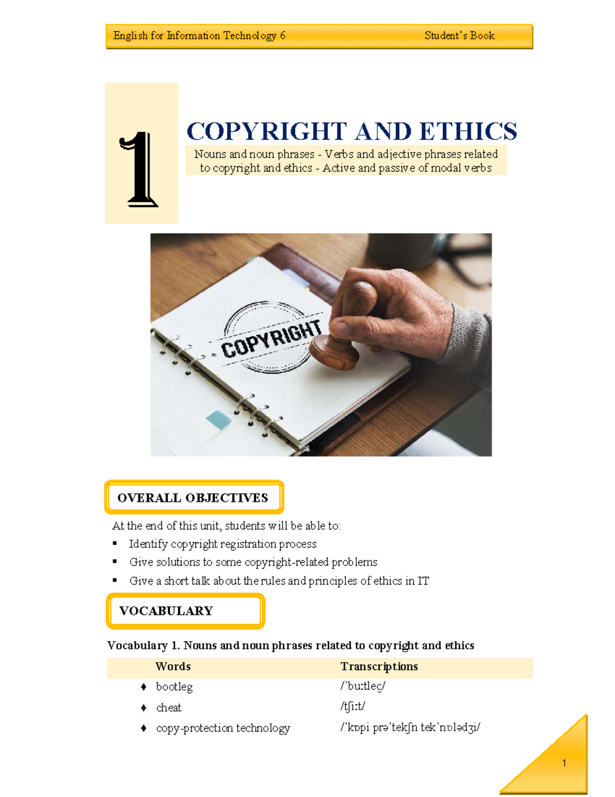 Unit 1: Copyright and Ethics in Information Technology (IT6) - Studocu