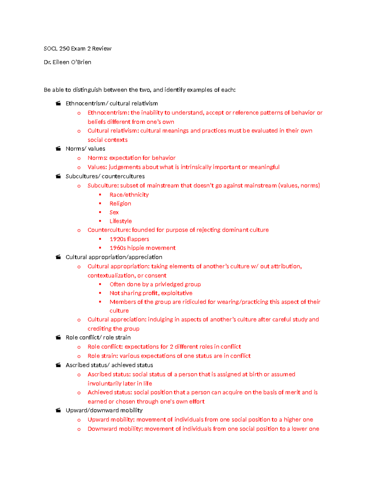 SOCL 250 Exam 2 Study Guide: Key Concepts & Theories Overview - Studocu