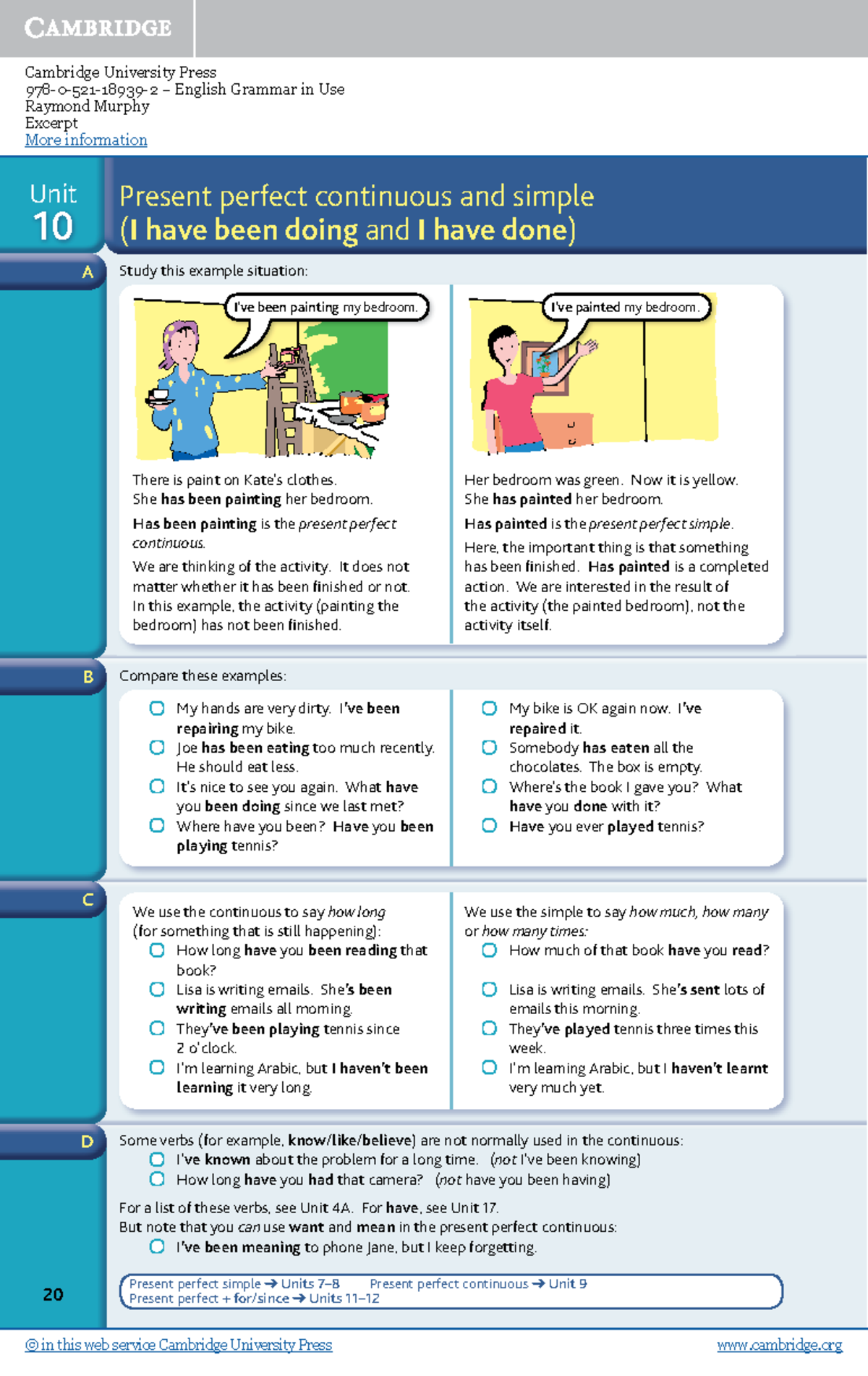Present Perfect vs. Continuous - English Grammar Units Overview - Studocu