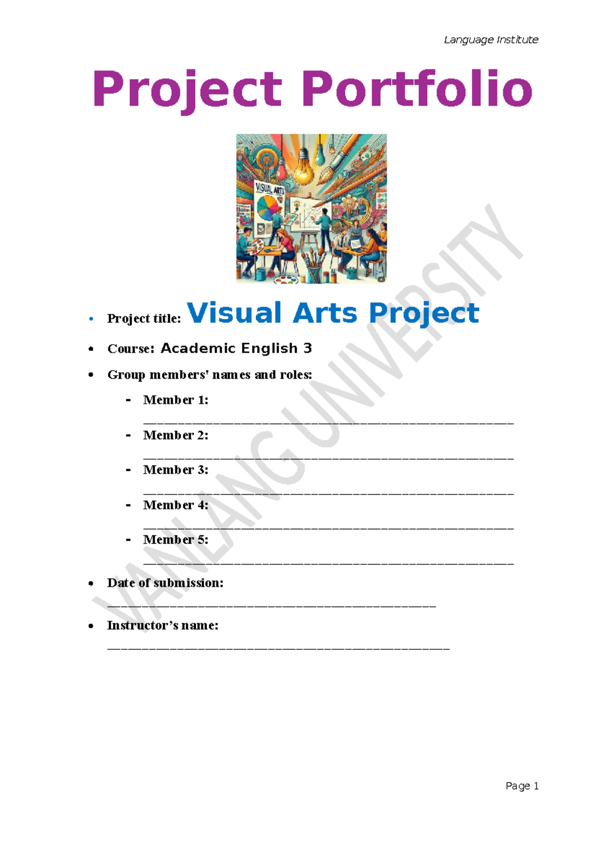 SP.AE3 Final Project Portfolio: Visual Arts Presentation - Studocu