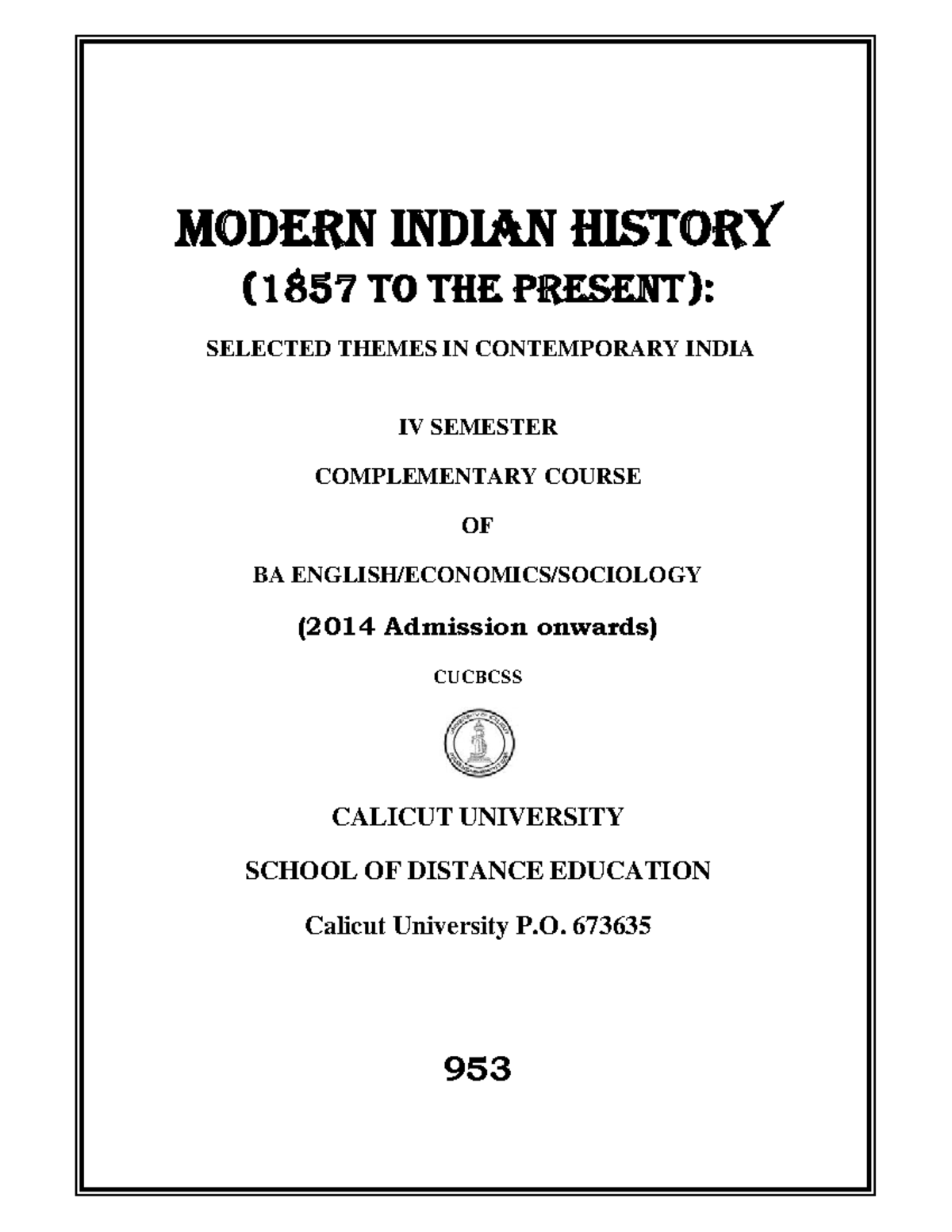 Modern Indian History - MODERN INDIAN HISTORY ( 1857 TO THE PRESENT ...